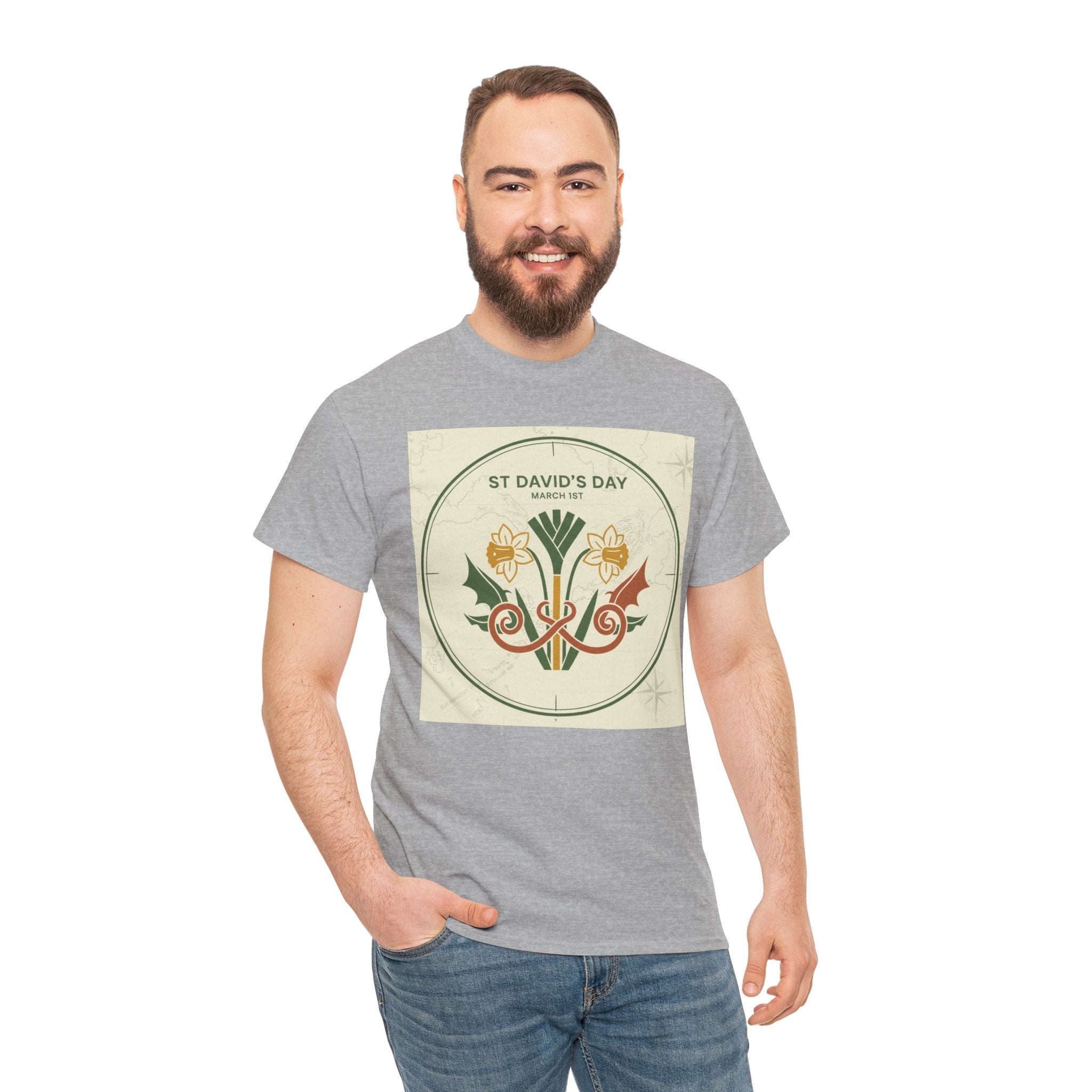 St. David's Day Floral Tee — Welsh Daffodil & Leek Celebration Shirt