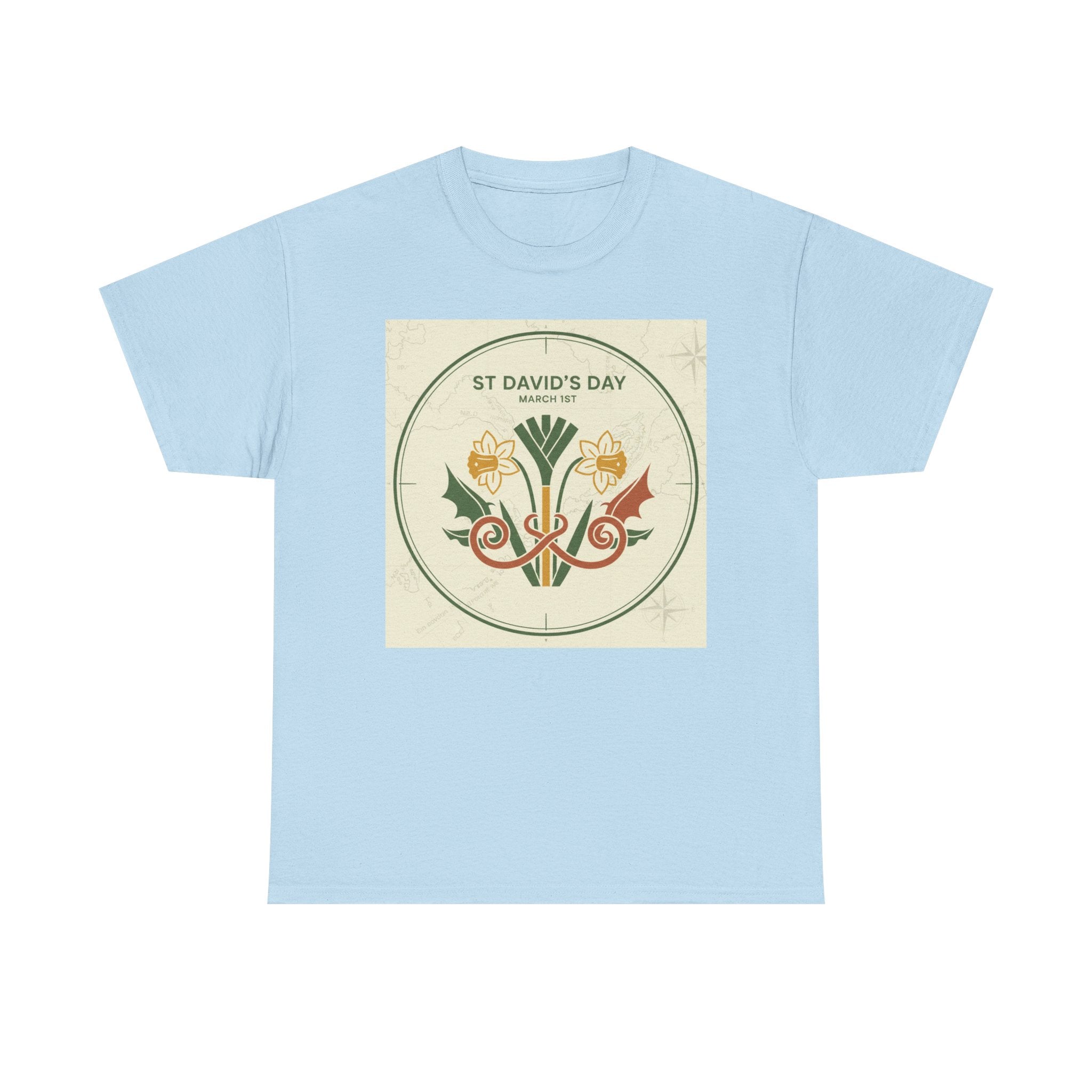 St. David's Day Floral Tee — Welsh Daffodil & Leek Celebration Shirt