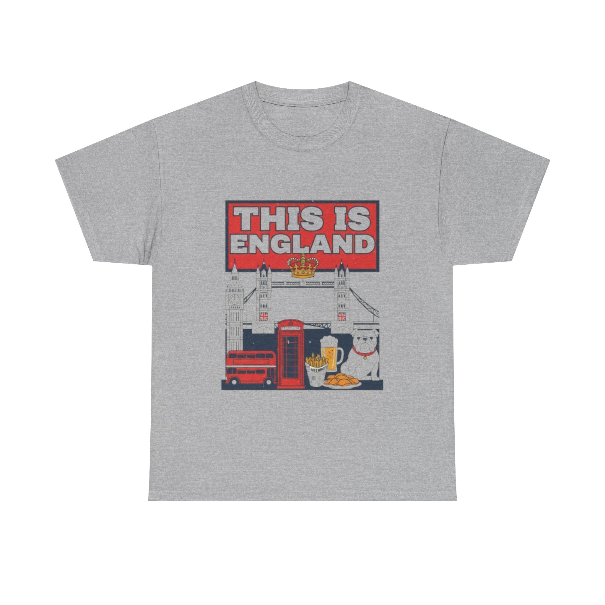 This Is England Graphic Tee — London Icons Shirt (Telephone Box, Double-Decker, Pub)