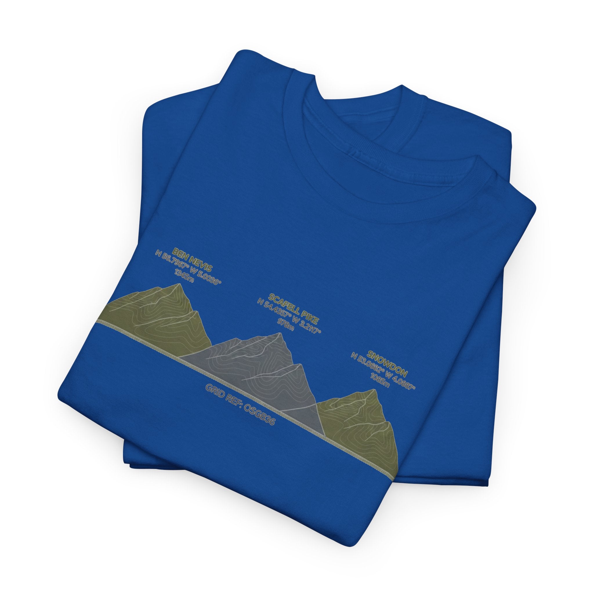 Three Peaks Challenge Graphic T-Shirt — Retro UK Mountain Hiking Tee