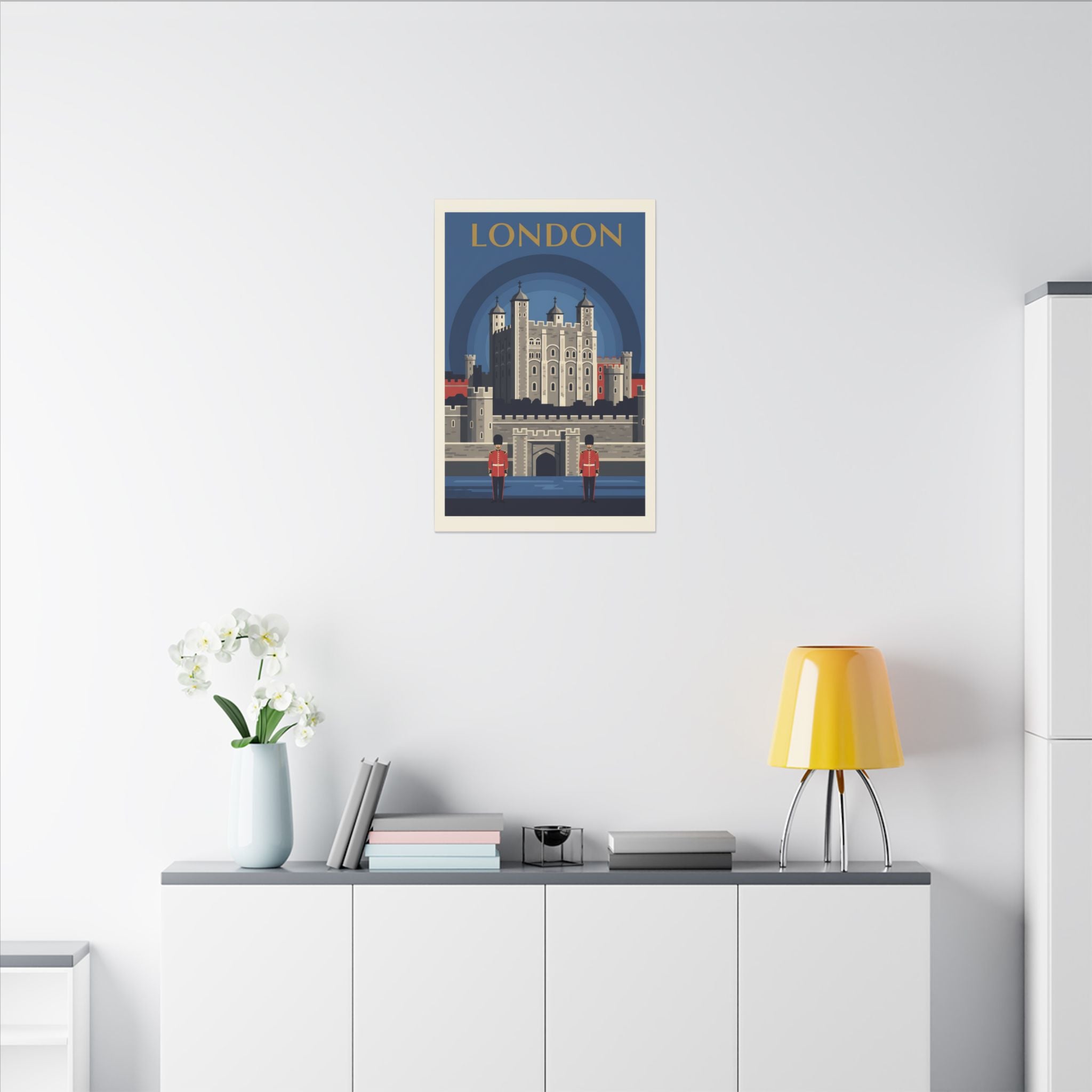 Tower of London Retro Travel Poster Canvas