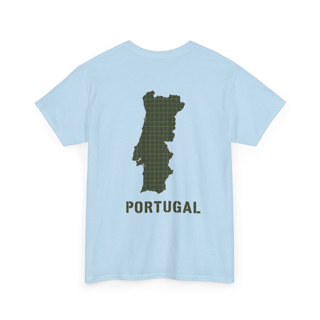 Portugal Map T-Shirt — Vintage Green Grid Portugal Tee