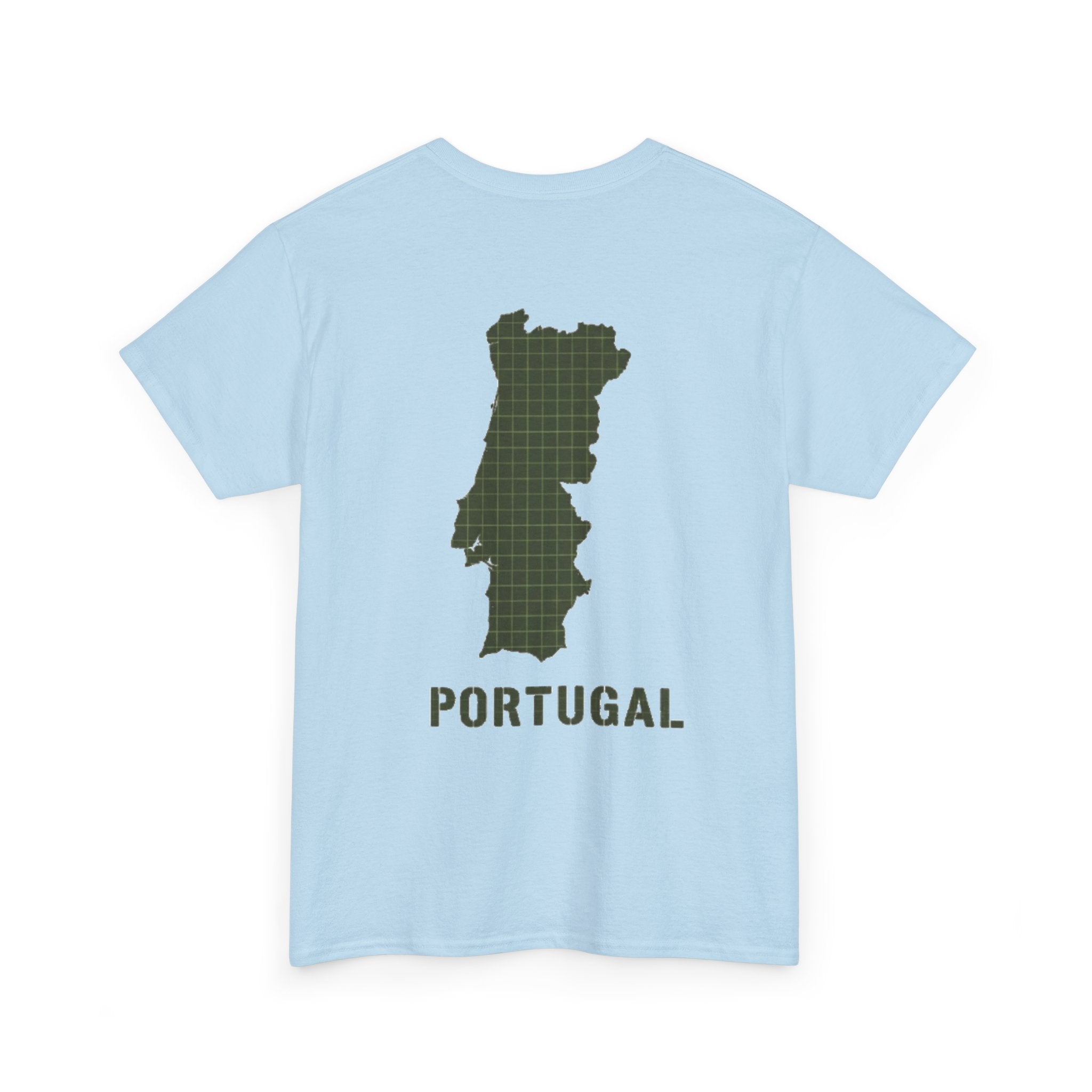 Portugal Map T-Shirt — Vintage Green Grid Portugal Tee
