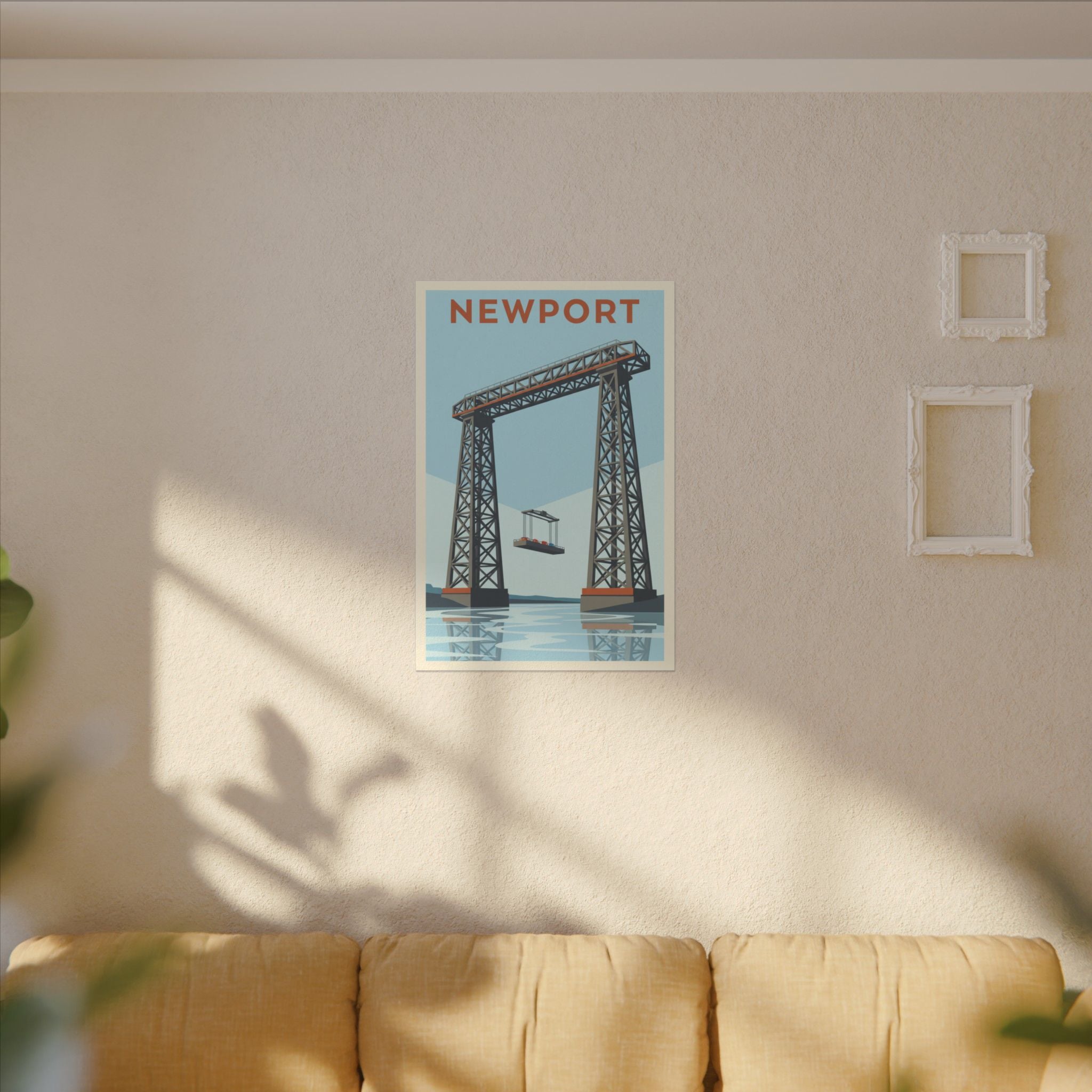 Newport Aerial Tram Matte Canvas Print  Vintage Coastal Wall Art