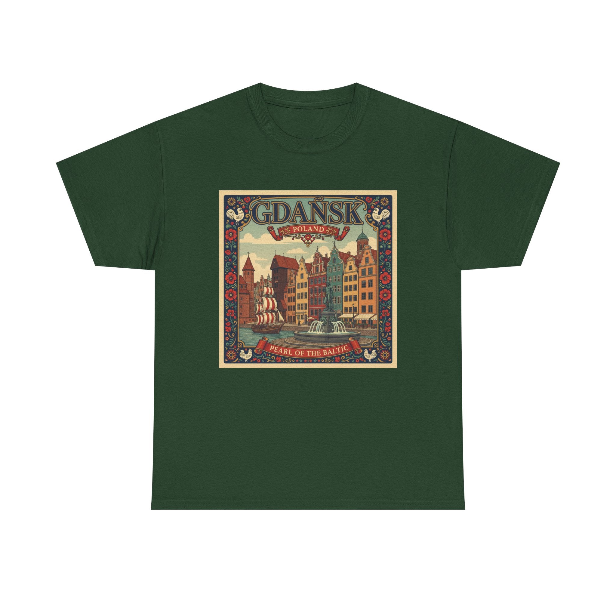 Gdańsk Vintage Travel Tee – Polish Harbor Retro Poster T‑Shirt