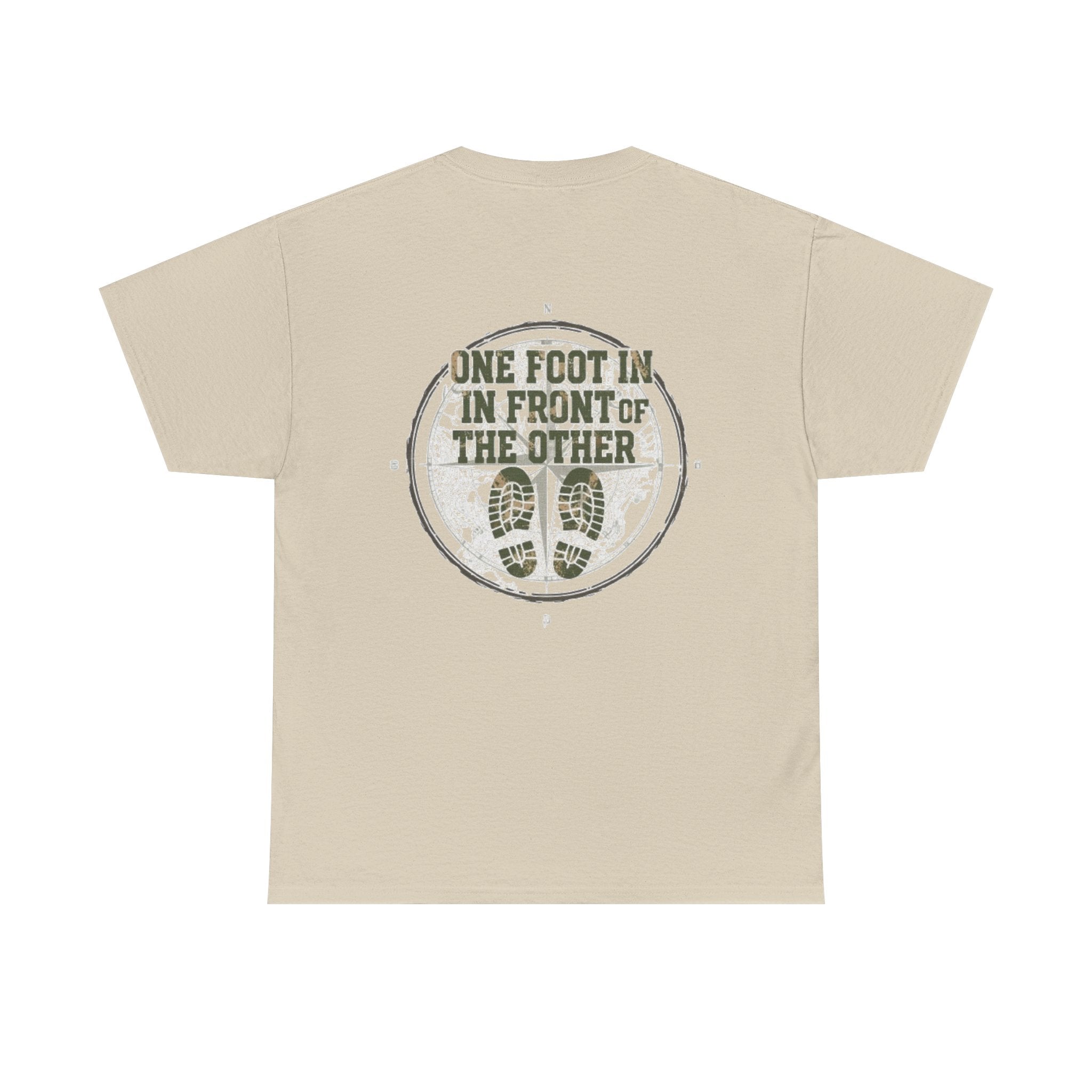 One Foot In, One Foot Forward Tee — Inspirational Motivational Graphic T-Shirt
