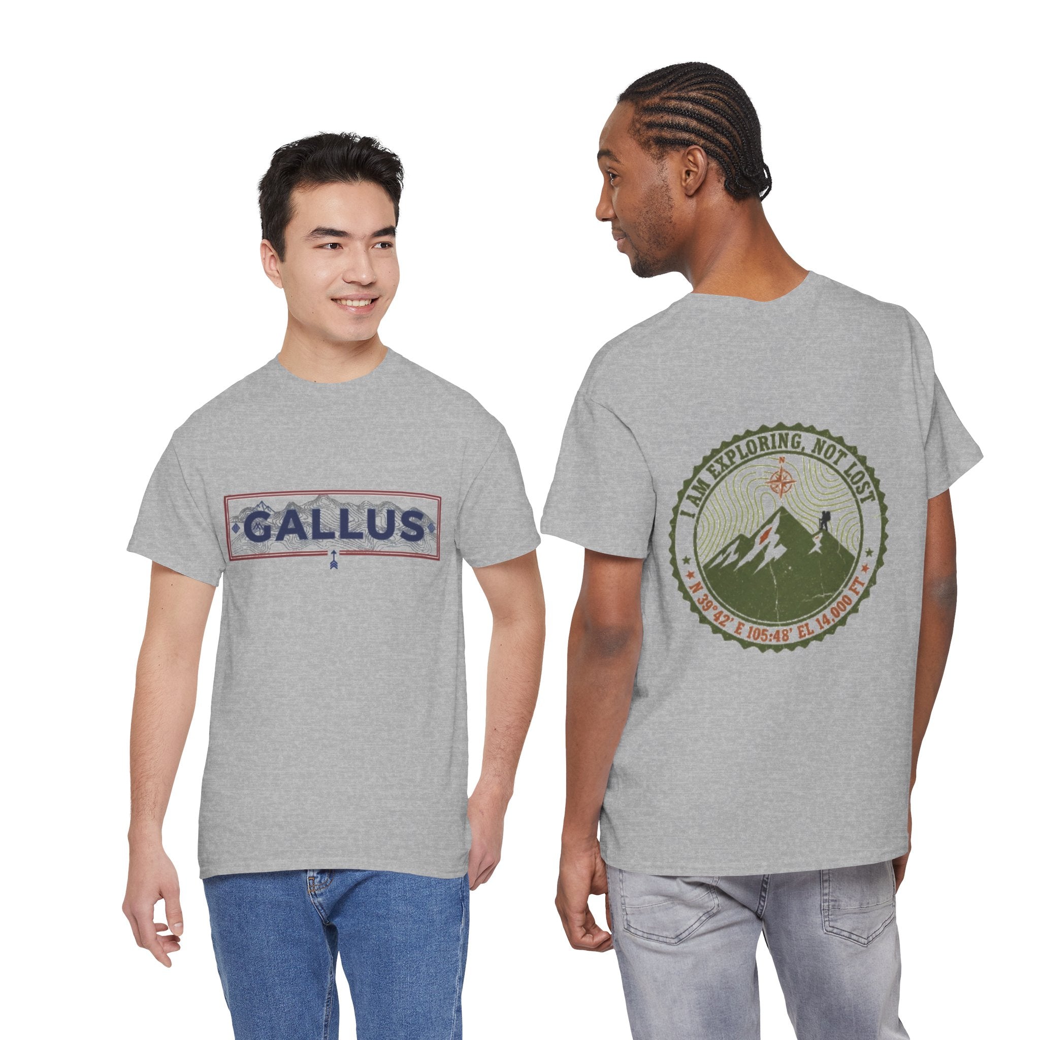 Adventure Logo Tee — "GALLUS" Mountain Badge Shirt (Exploring Not Lost)