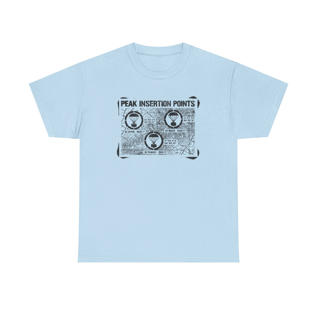 Retro Mountain Schematic Graphic T-Shirt — Technical Diagram Hiking Tee