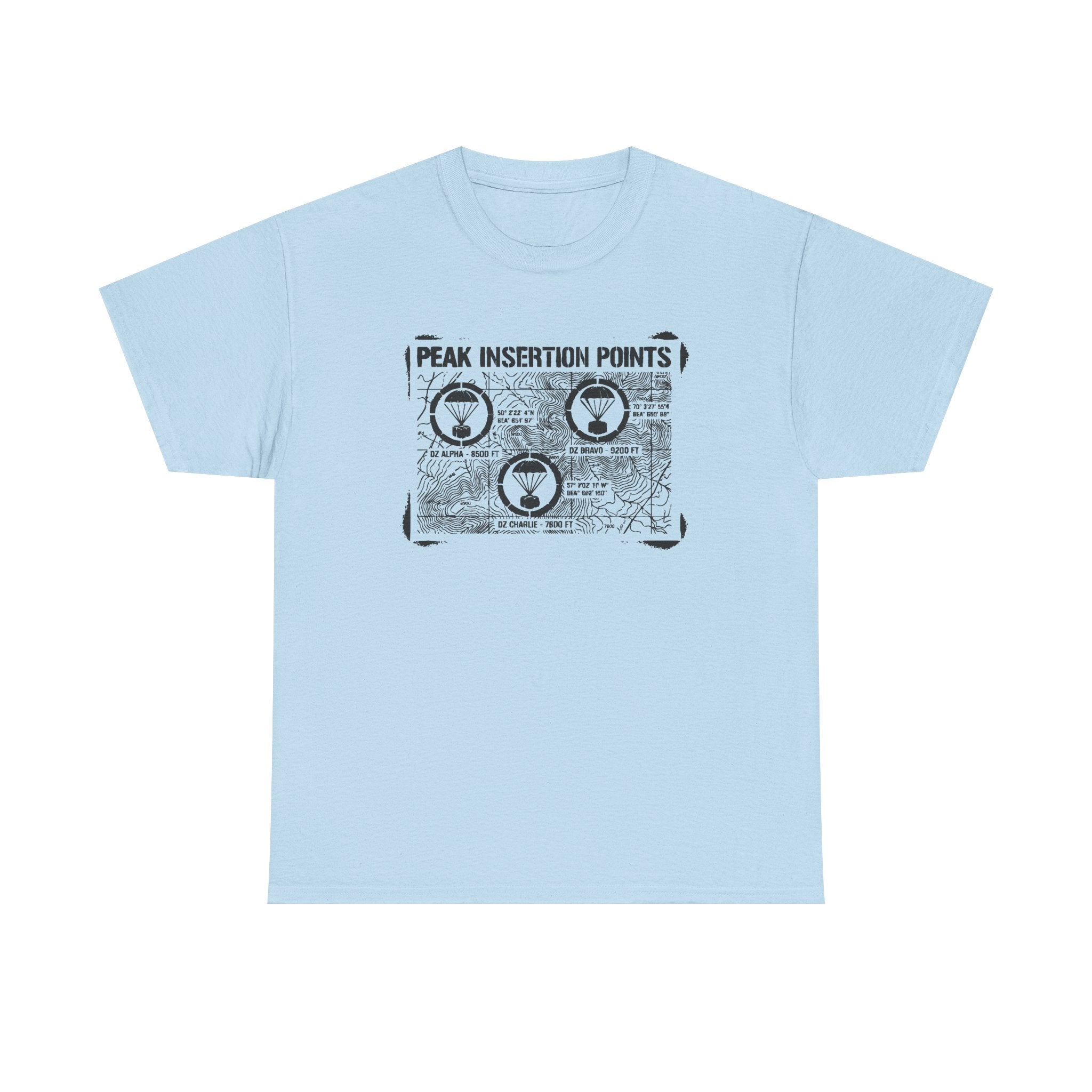 Retro Mountain Schematic Graphic T-Shirt — Technical Diagram Hiking Tee