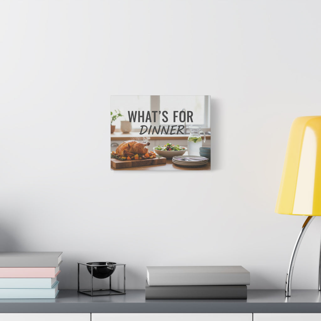 Canvas Wall Art — "What's For Dinner" Kitchen Sign, Rustic Dining Room Decor
