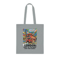 London Vintage Travel Tote Bag — "Shop 'Til You Drop (And Then Some)!" Cotton Shopper