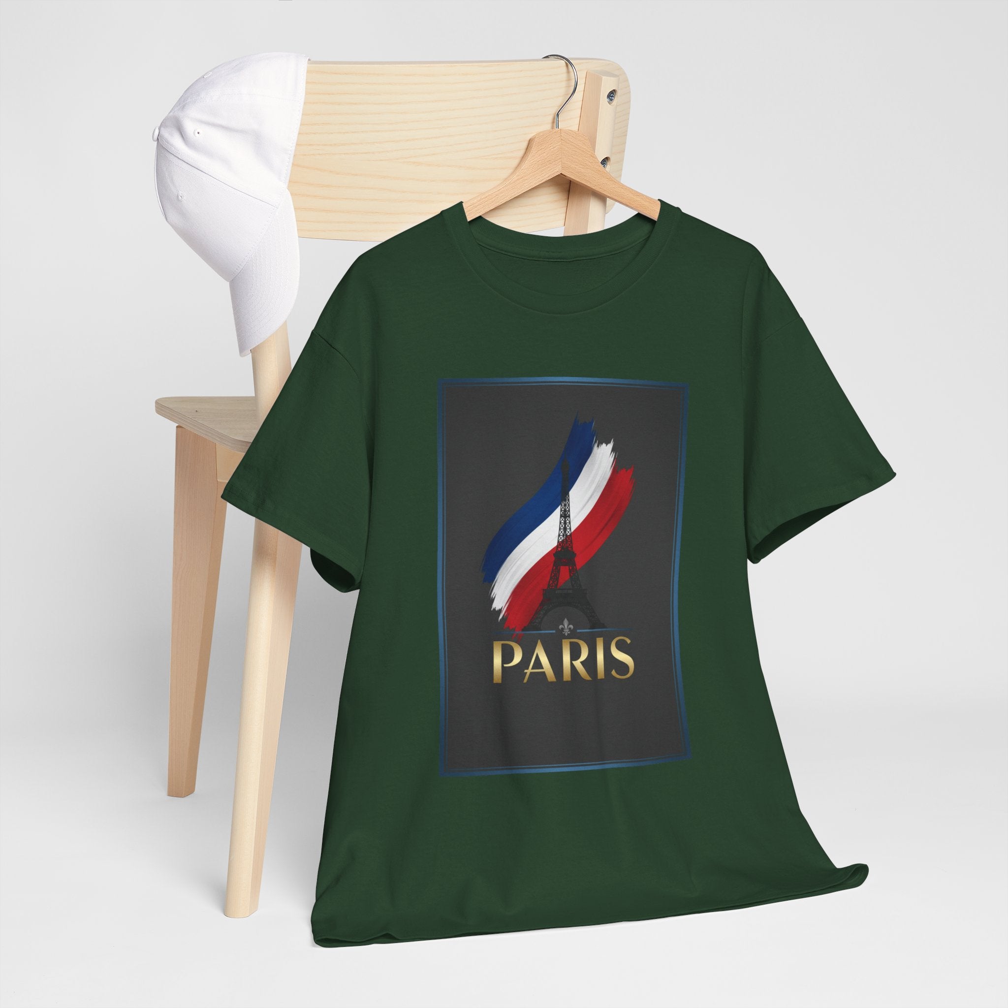 Paris Tricolor Graphic Tee — French Flag Brushstroke T-Shirt