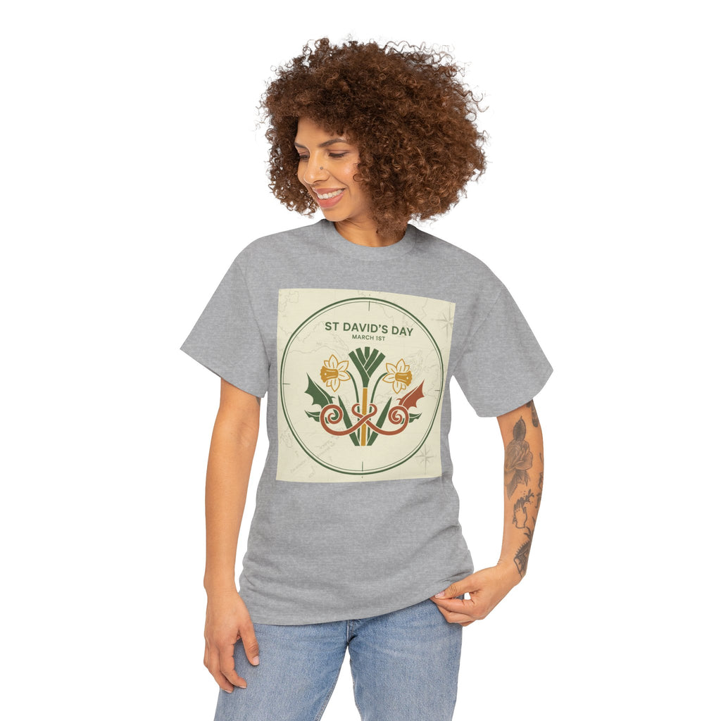 St. David's Day Floral Tee — Welsh Daffodil & Leek Celebration Shirt