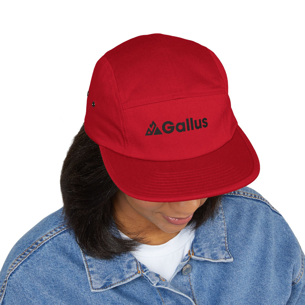 Gallus Embroidered 5-Panel Cap — Minimal Logo Cotton Camper Hat