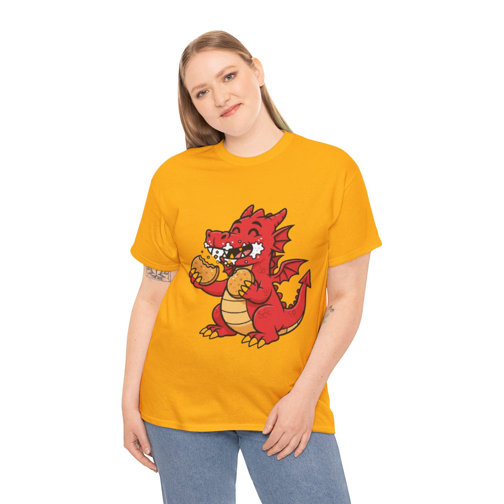 Red Dragon Eating Tacos T-Shirt — Cute Cartoon Taco Lover Tee