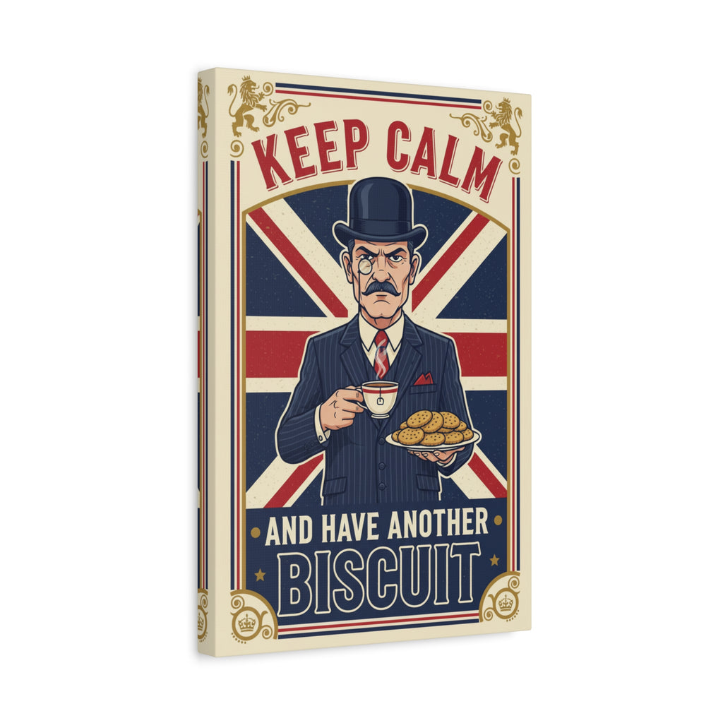 Keep Calm and Have Another Biscuit Canvas Print