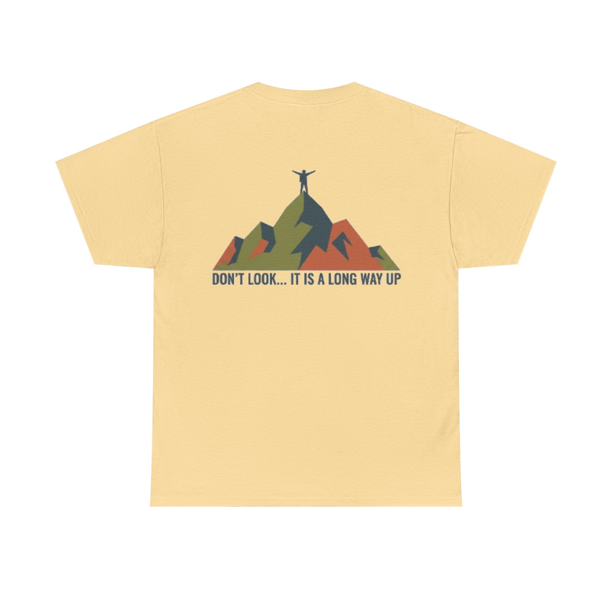 Gallus Mountains T‑Shirt — "Don’t Look… It Is A Long Way Up" Adventure Tee