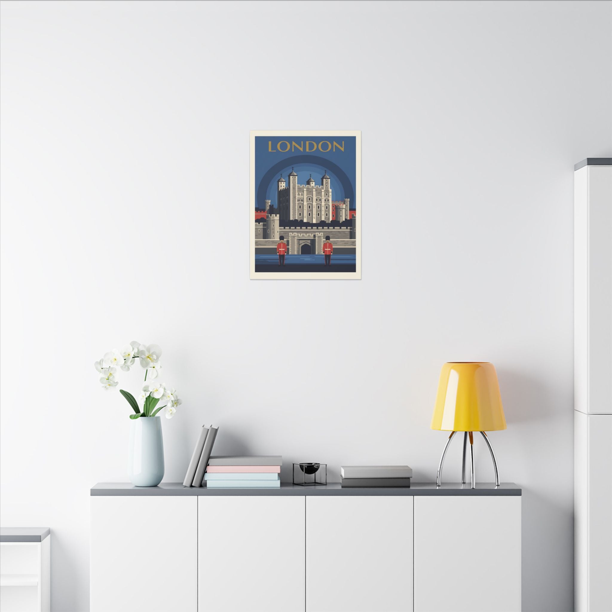 Tower of London Retro Travel Poster Canvas