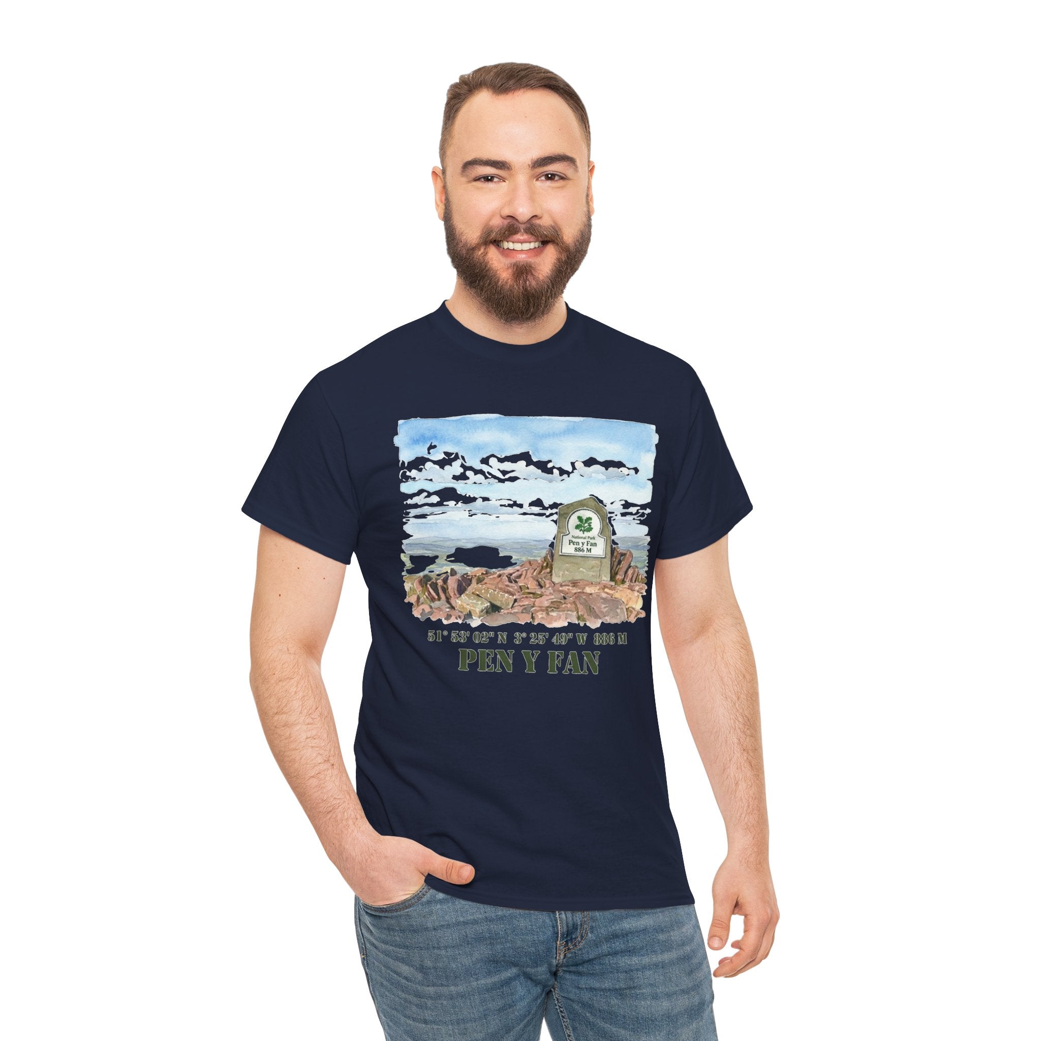 Pen y Fan Landscape T‑Shirt — Wales Mountain Hiking Souvenir Tee