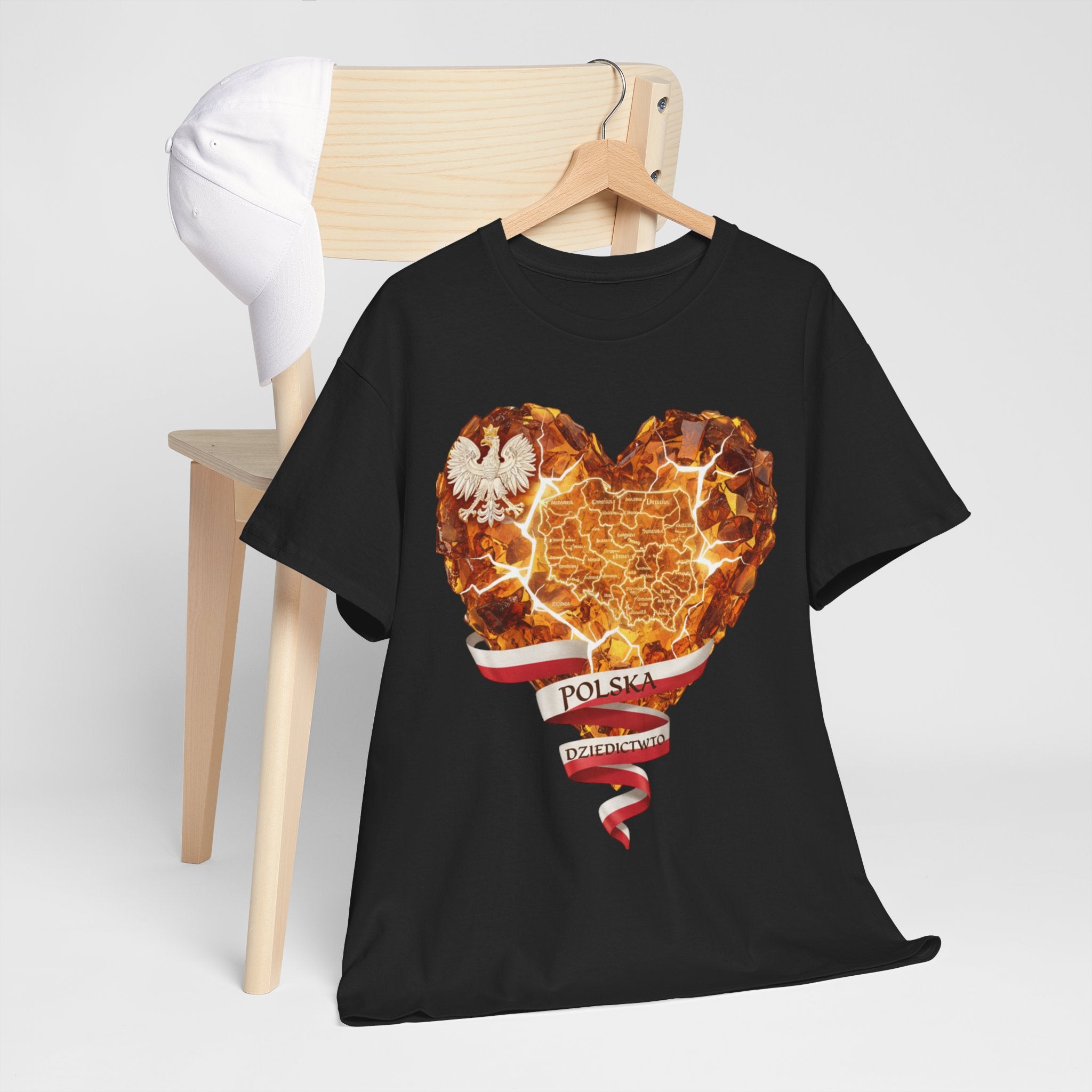 Polish Pride Heart Flame Tee | Polska Heritage T-Shirt