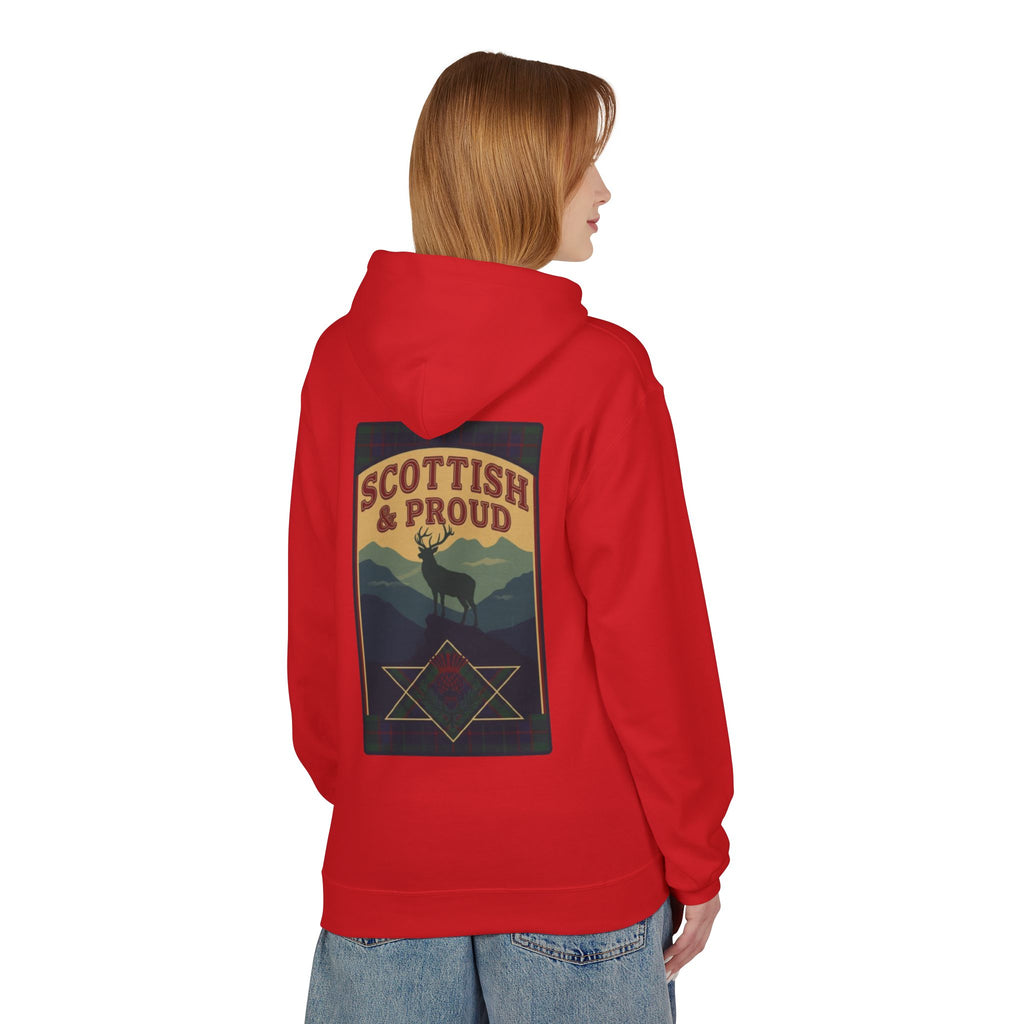 Scottish Hoodie — "Scottish & Proud" Vintage Stag Graphic Pullover