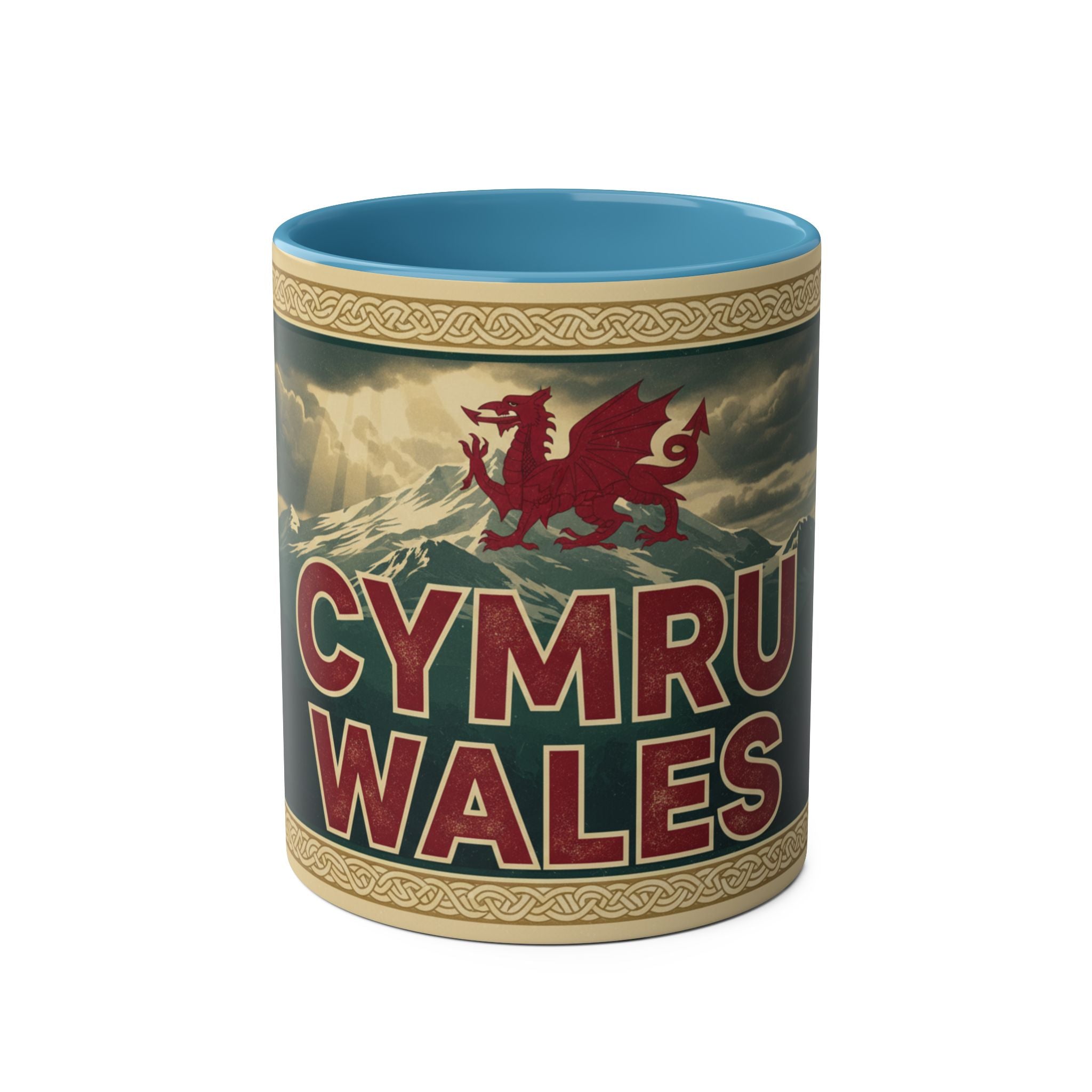 Cymru Wales Coffee Mug — Red Two-Tone 11oz Welsh Dragon Mug