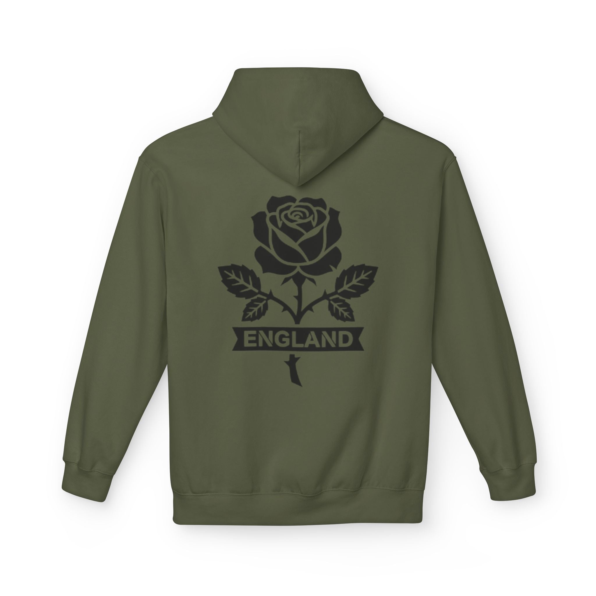 England Rose Hoodie – Vintage Floral Emblem Pullover