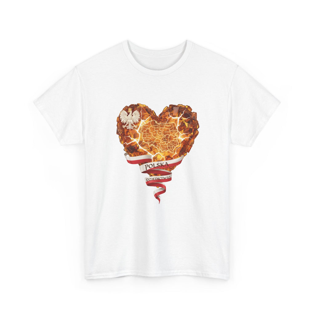 Polish Pride Heart Flame Tee | Polska Heritage T-Shirt