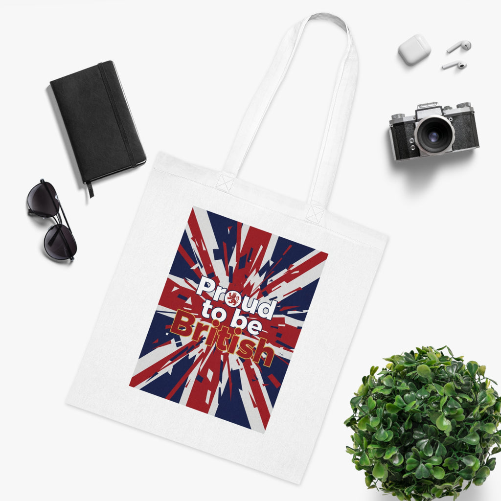 Proud to Be British Cotton Tote — Union Jack Flag Shopper Bag
