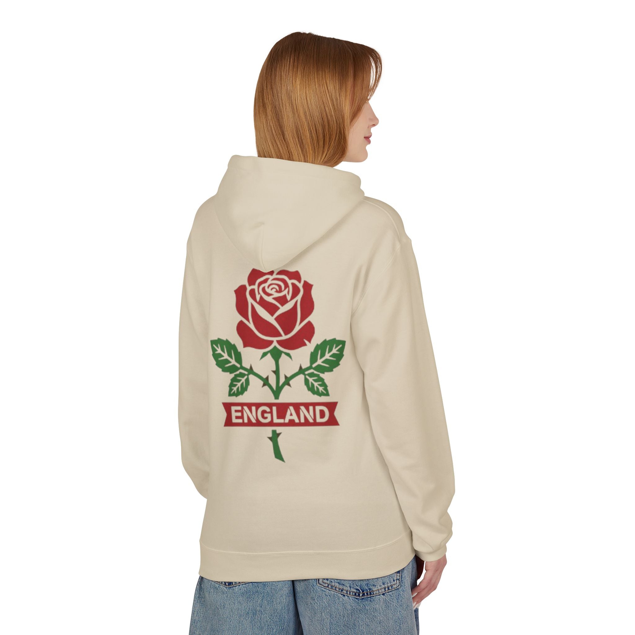 England Rose Hoodie – Classic Red Rose Emblem Sweatshirt