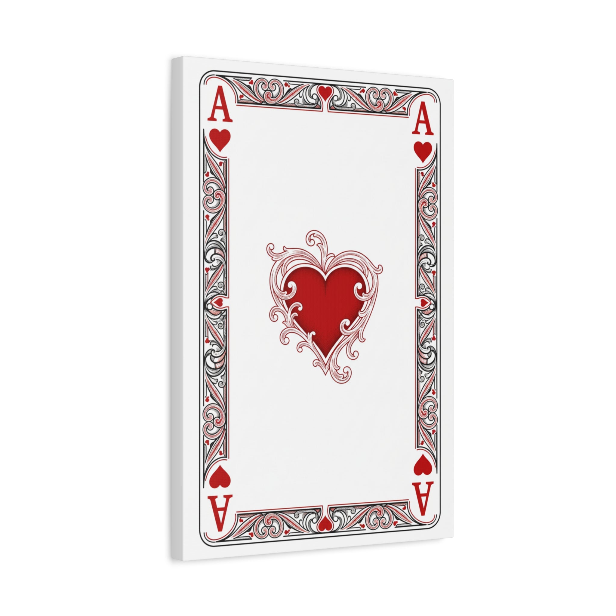 Ace of Hearts Canvas Wall Art — Romantic Playing Card Print