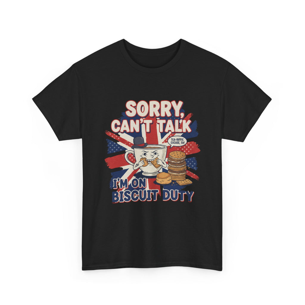 Biscuit Duty T‑Shirt - "Sorry Can't Talk, I'm On Biscuit Duty" British Tea & Biscuit Graphic Tee