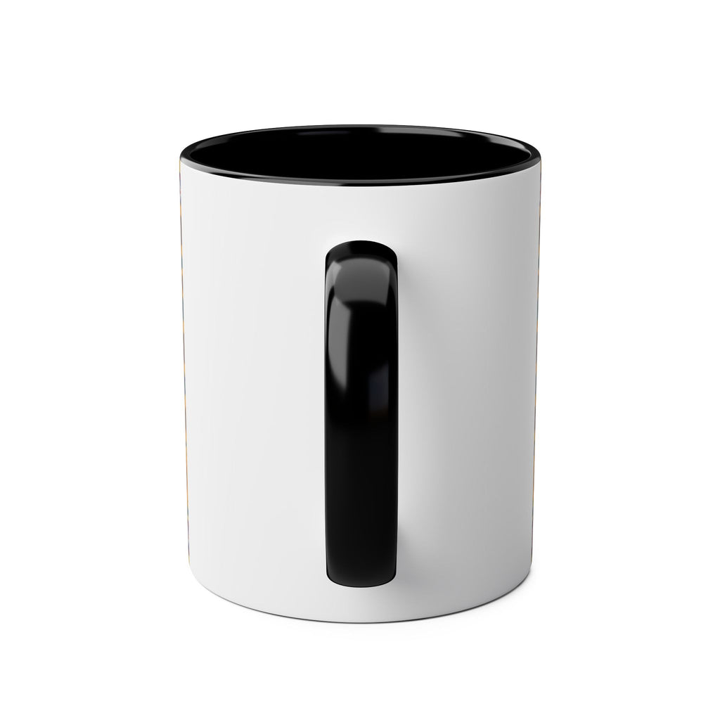Ukrainian Floral Coffee Mug — Two-Tone 11oz with Tryzub & Folk Motif