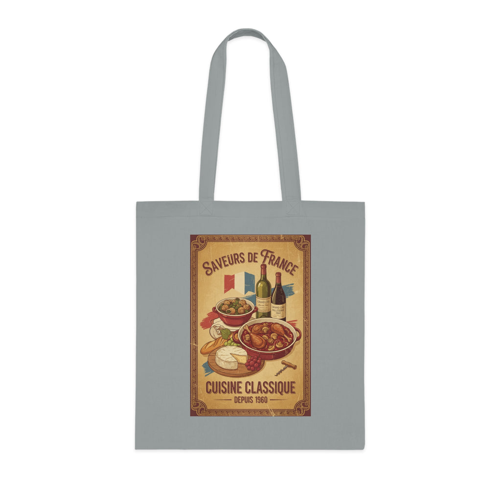 French Cuisine Tote Bag — 'Saveurs de France: Cuisine Classique' Vintage Market Grocery Tote