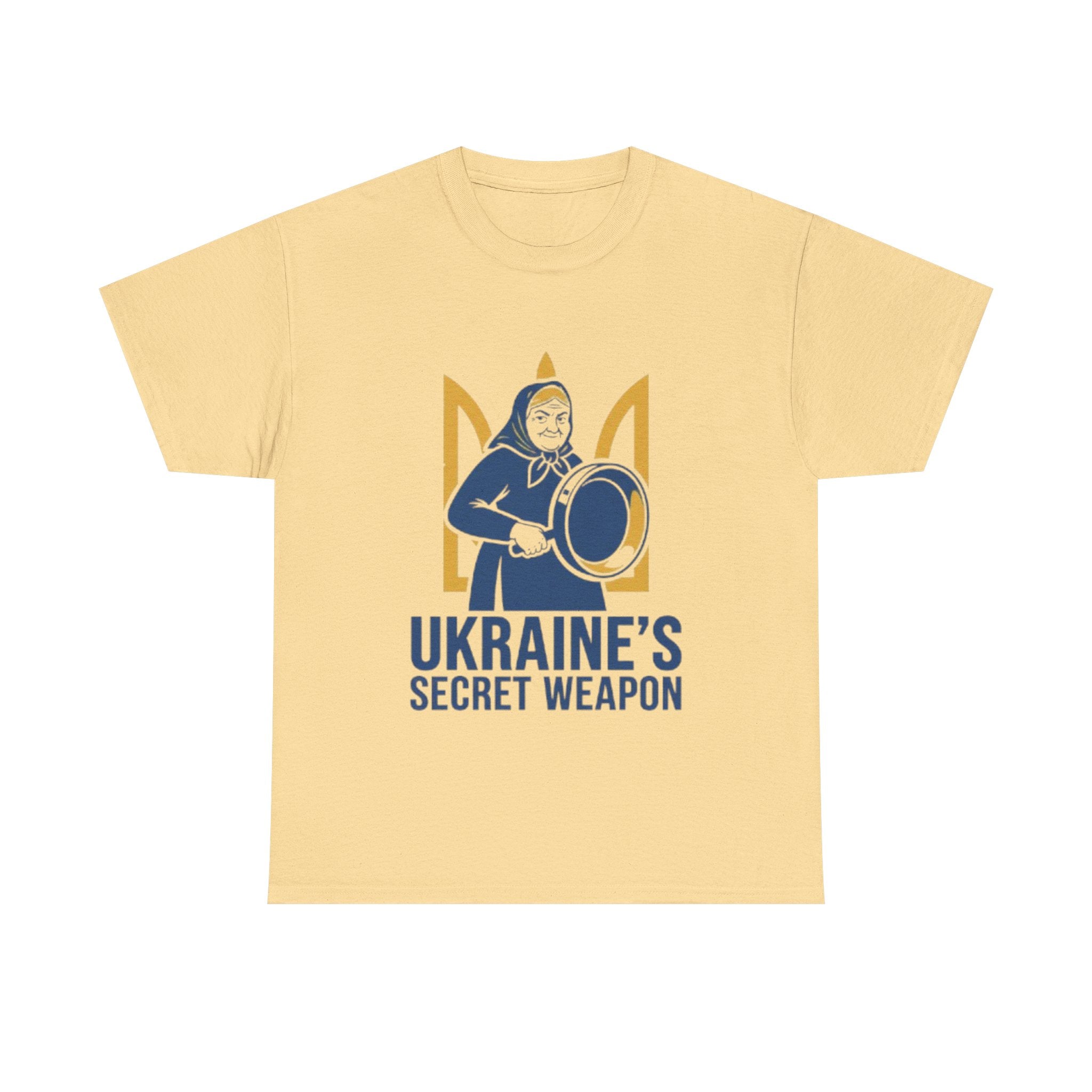 T-Shirt — "Ukraine's Secret Weapon" Grandma with Pot Design