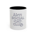 Anti Social Cat Club Accent Coffee Mug – Funny Cat Lover 11/15oz Ceramic Mug
