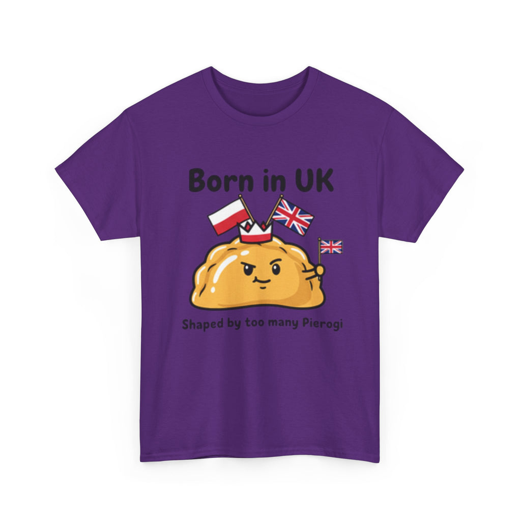 Born in UK Pierogi T‑Shirt — Funny Polish‑British Pride Tee