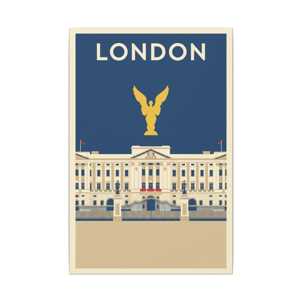 London Buckingham Palace Canvas Print Vintage Travel Poster Wall Art