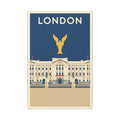 London Buckingham Palace Canvas Print Vintage Travel Poster Wall Art