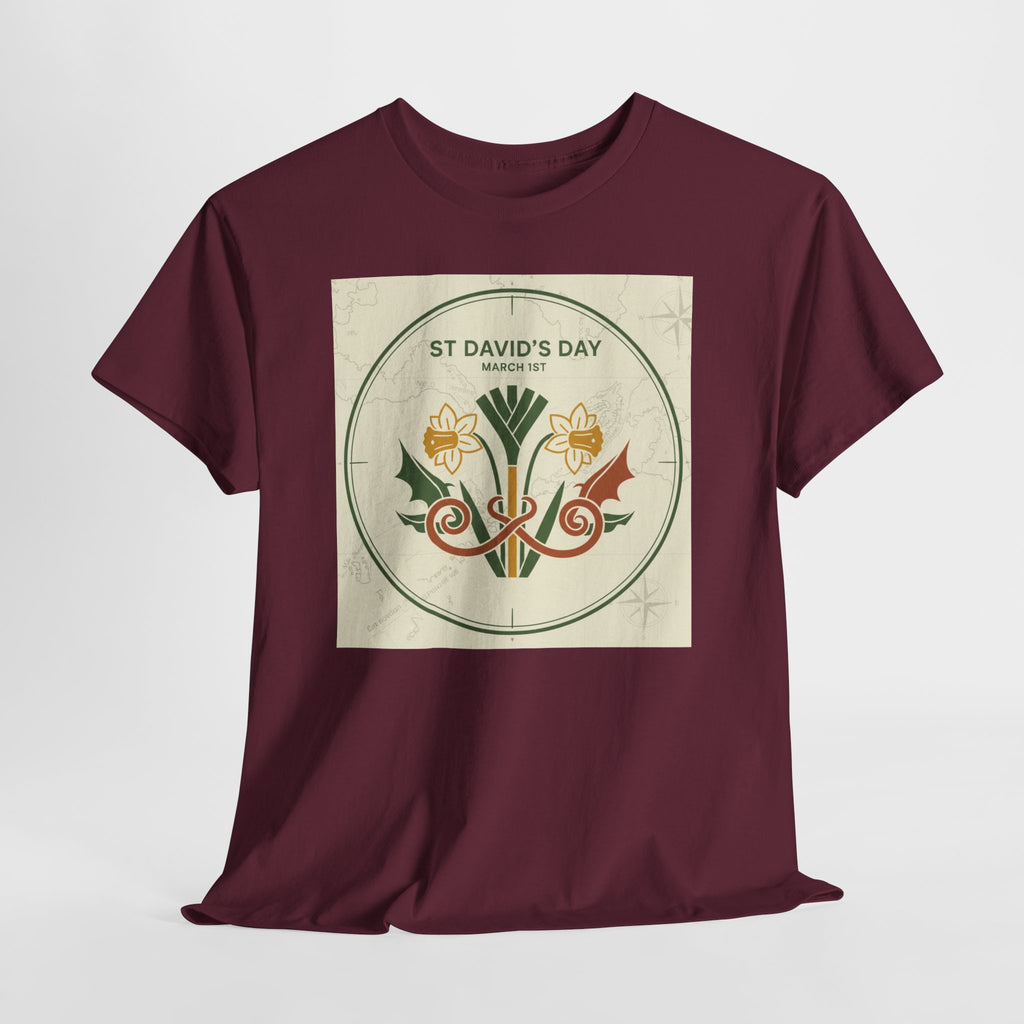St. David's Day Floral Tee — Welsh Daffodil & Leek Celebration Shirt