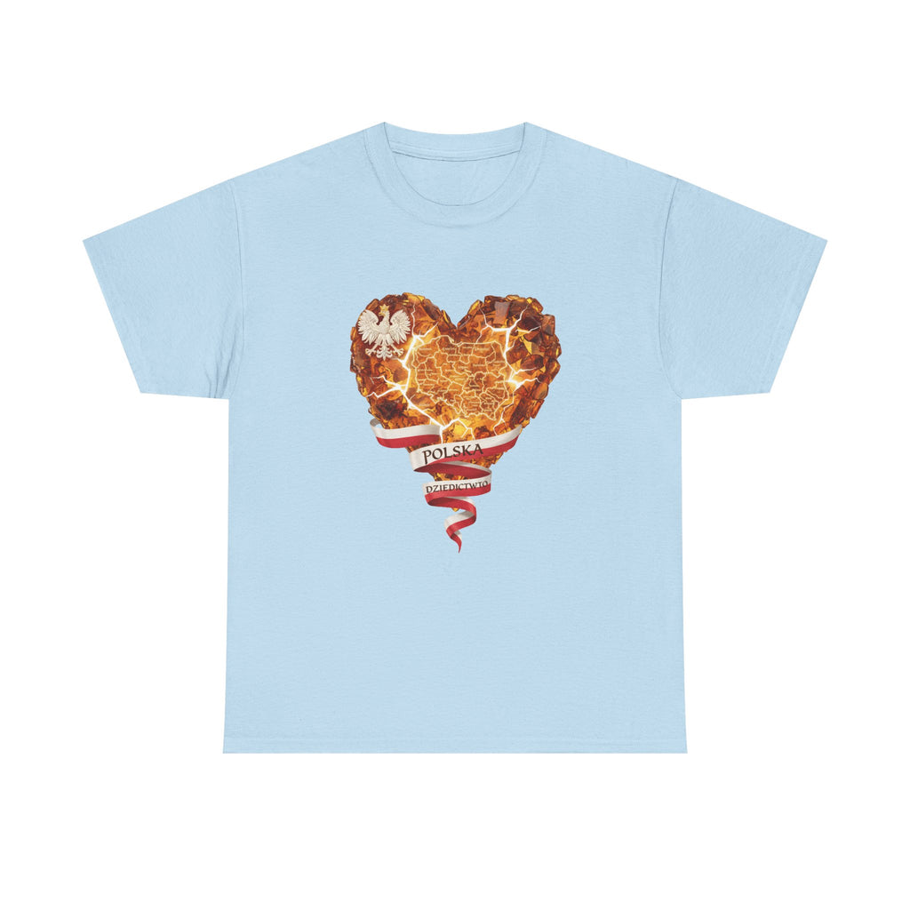 Polish Pride Heart Flame Tee | Polska Heritage T-Shirt