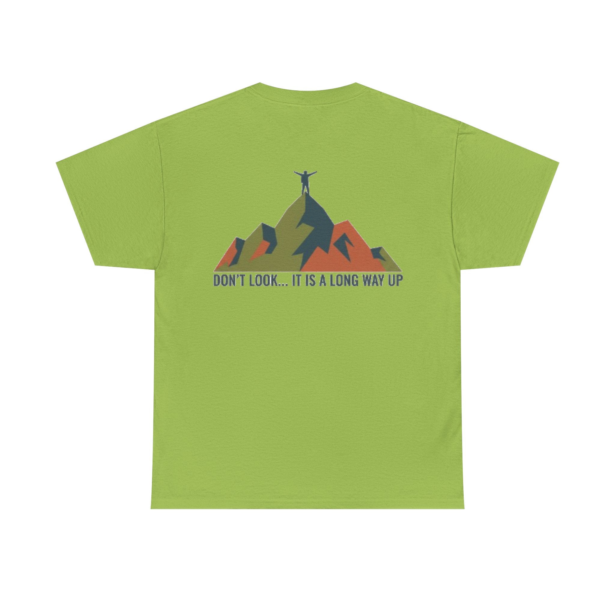 Gallus Mountains T‑Shirt — "Don’t Look… It Is A Long Way Up" Adventure Tee