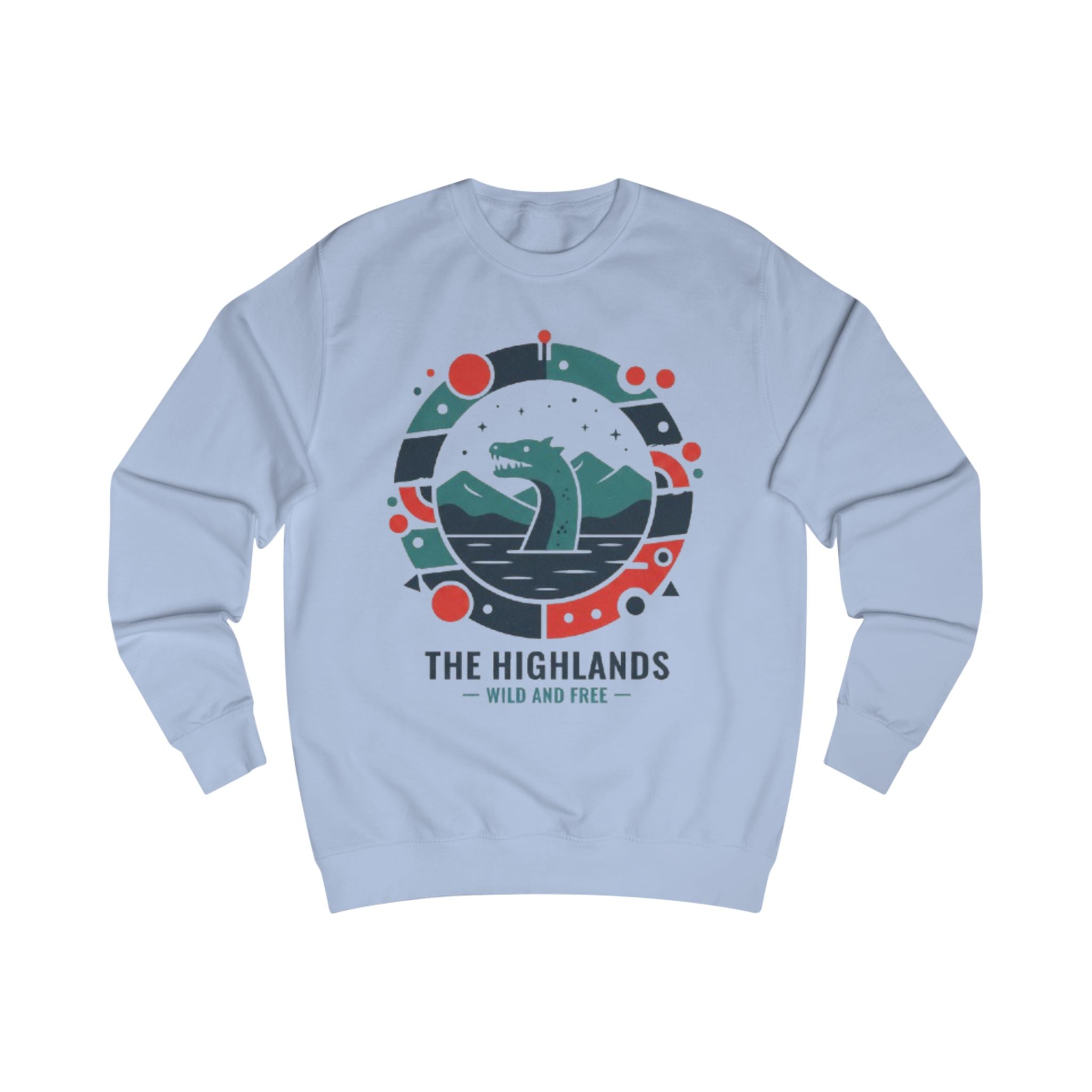 Sweatshirt — The Highlands "Wild and Free" Loch Monster Graphic