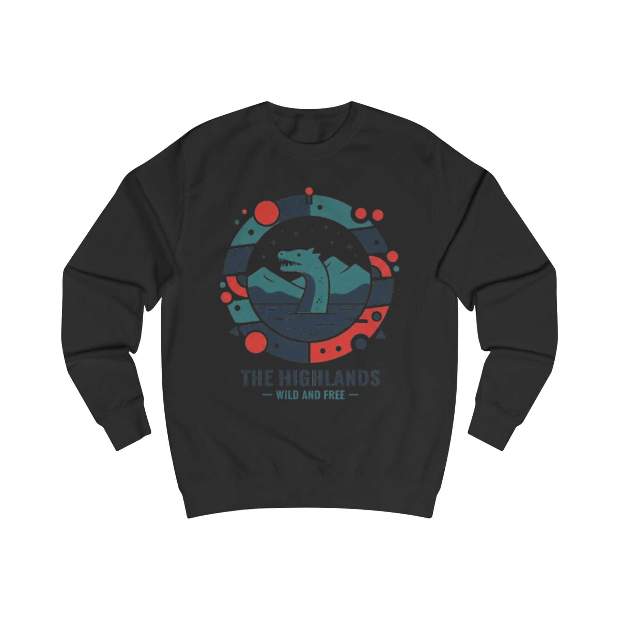 Sweatshirt — The Highlands "Wild and Free" Loch Monster Graphic