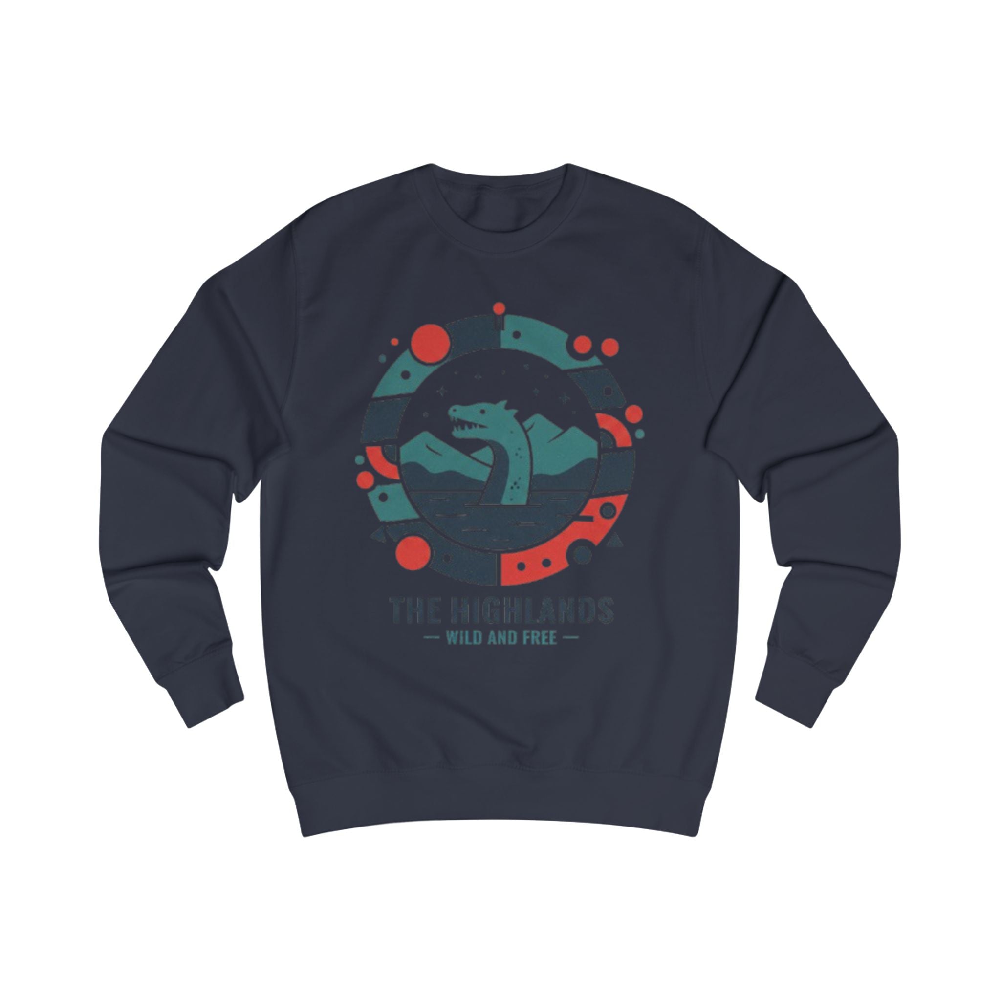 Sweatshirt — The Highlands "Wild and Free" Loch Monster Graphic