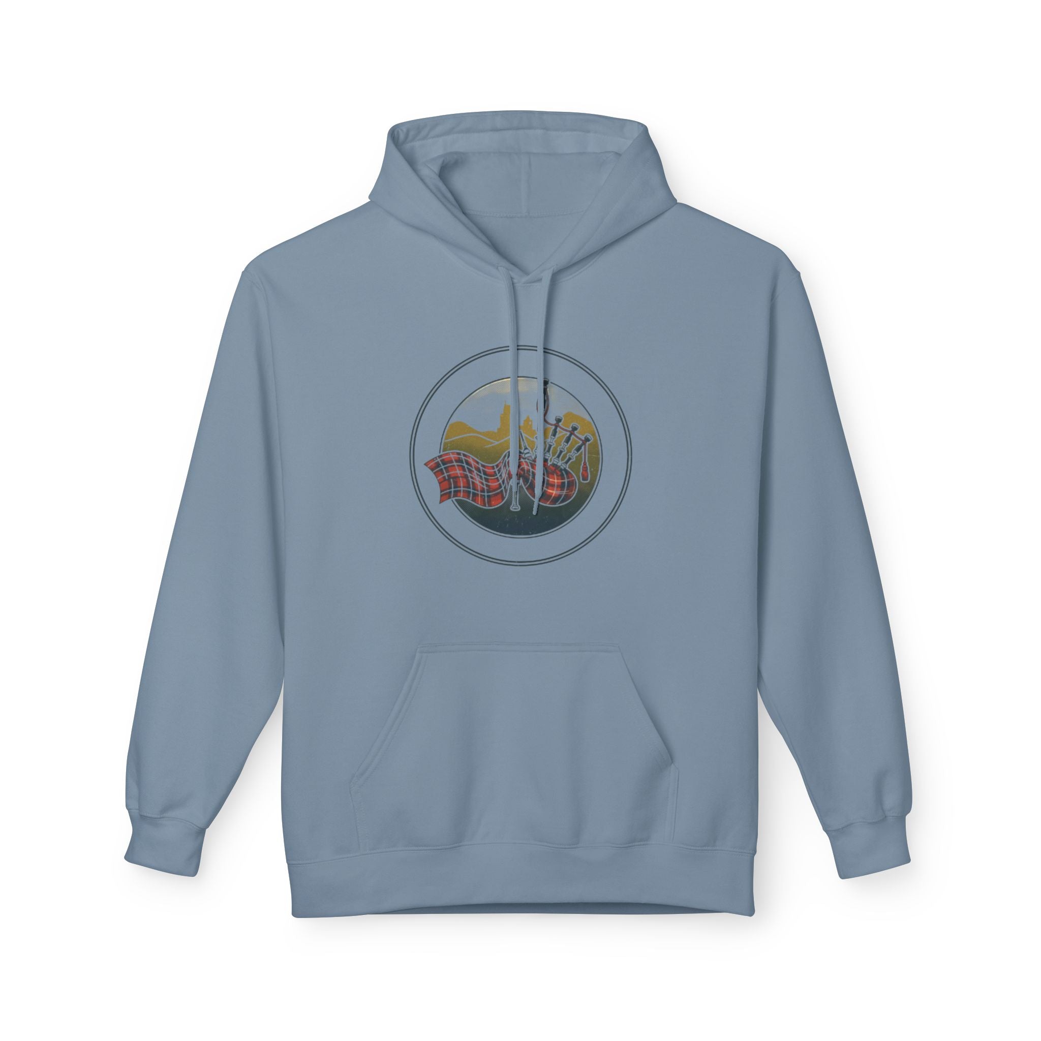 Vintage Mountain Waves Hoodie — Retro Scenic Nature Graphic