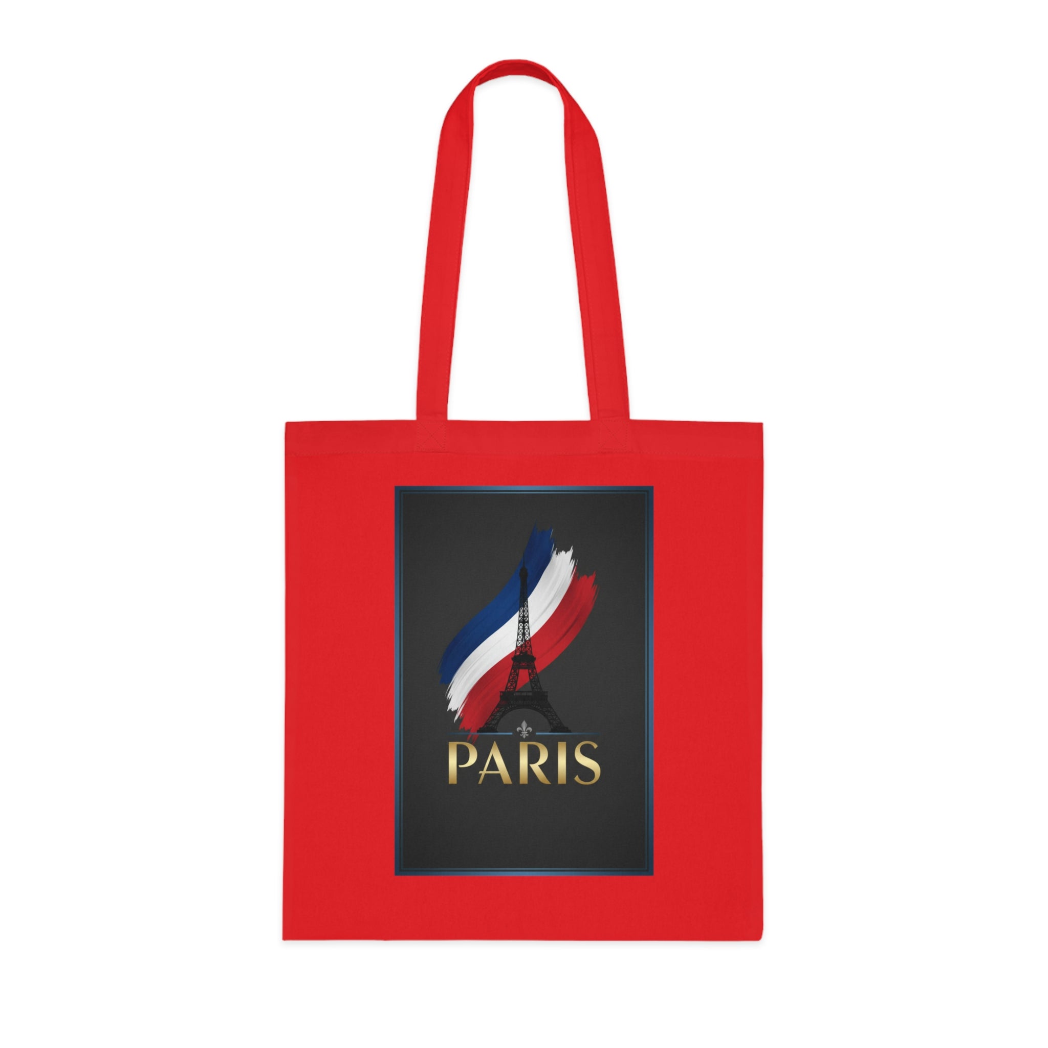 Paris Tricolor Cotton Tote Bag — Eiffel Tower Travel Souvenir