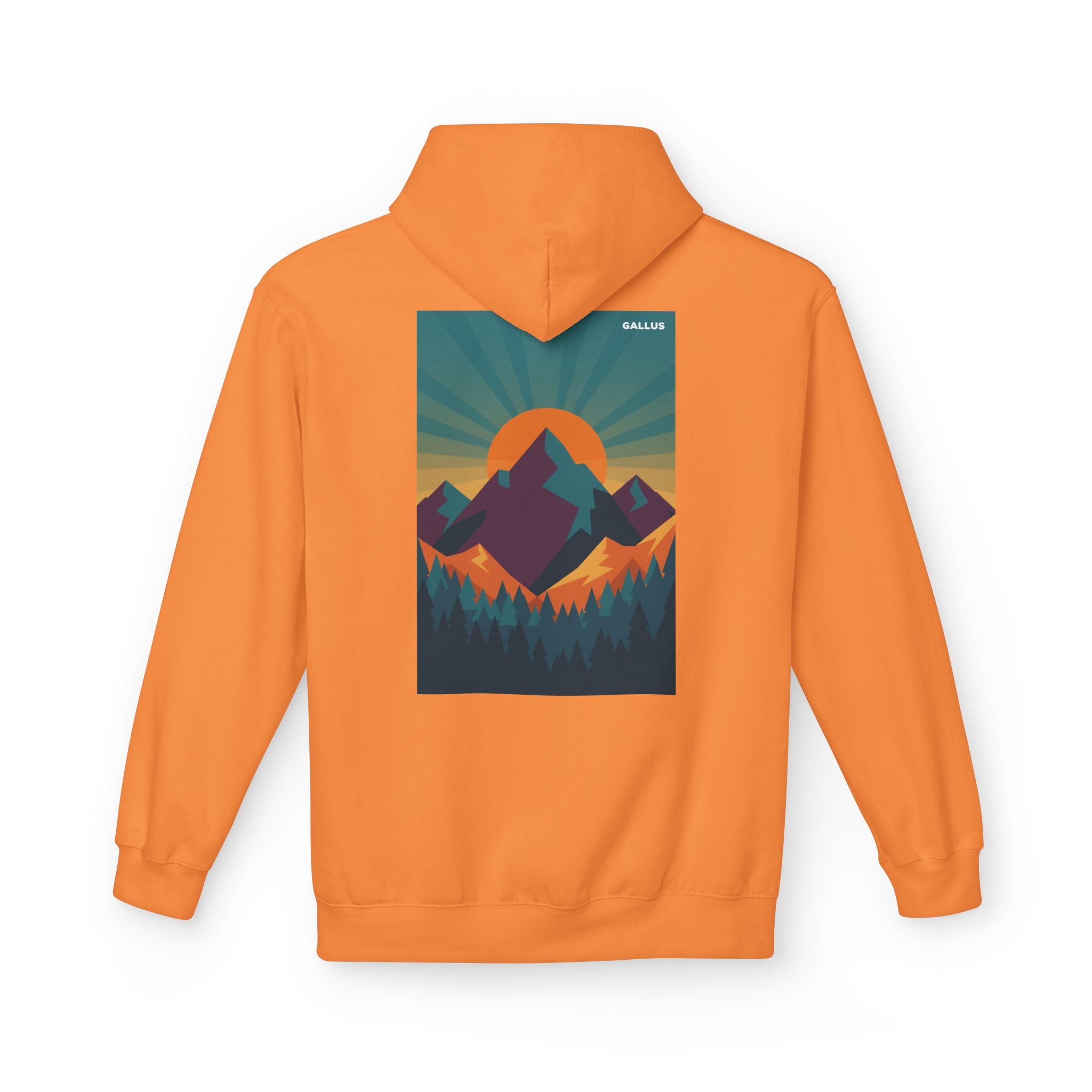 Sunset Mountain Hoodie — Retro Outdoors Graphic Pullover