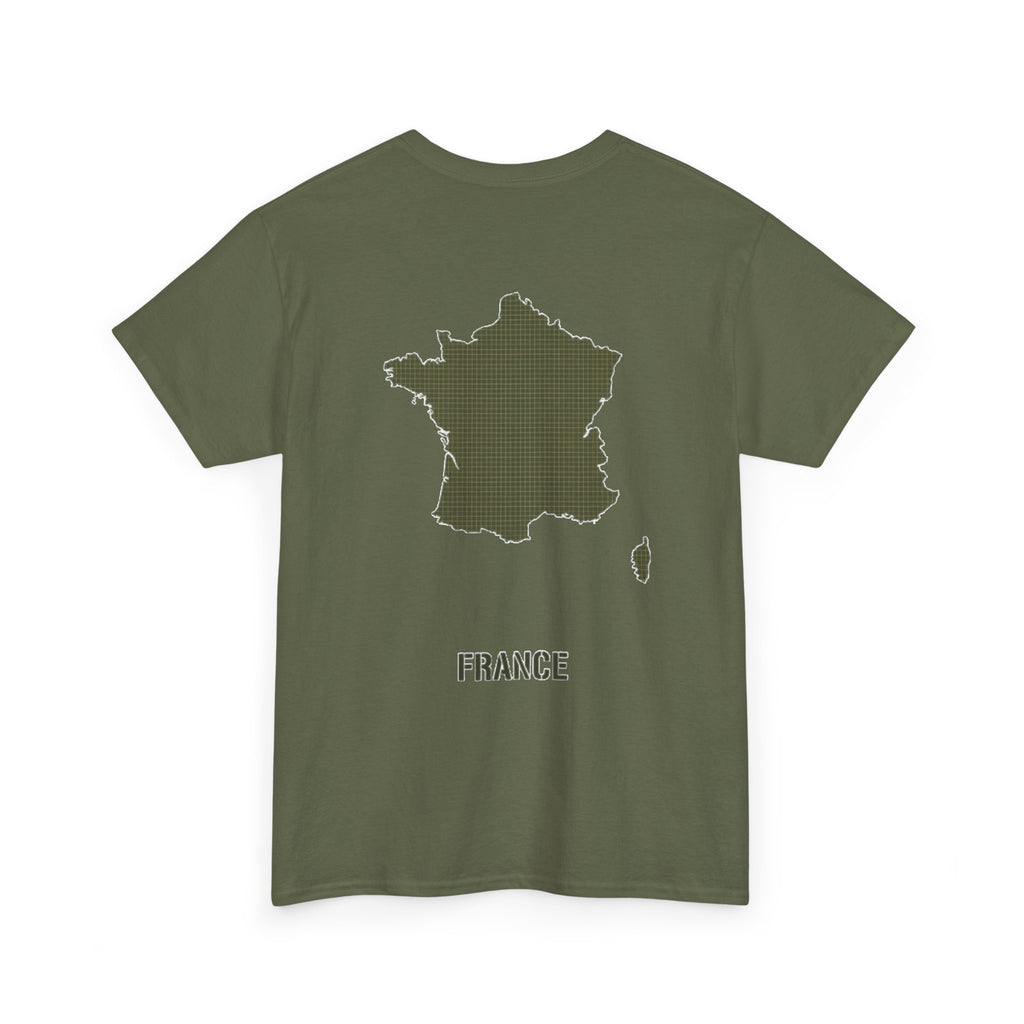 France Map T-Shirt — Minimalist Olive France Map Tee