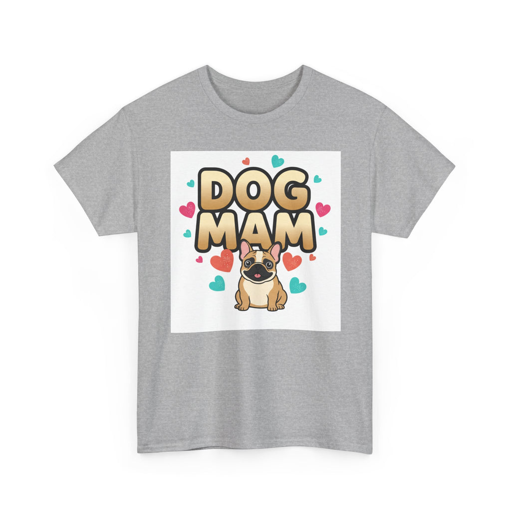 Dog Mom T-Shirt — Cute Pug Design with Hearts, Perfect Gift for Dog Lovers